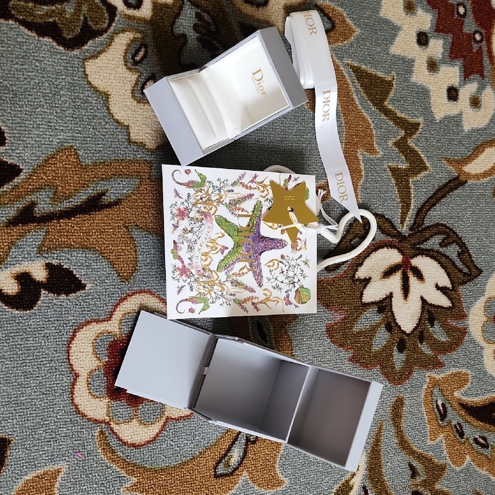 Dior White and Gold Gift Box Set